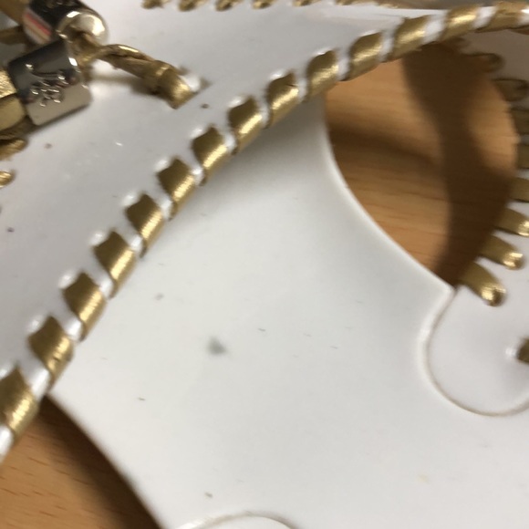 Jack Rogers white jelly flip-flop gold whip stitch 9 - Picture 6 of 15